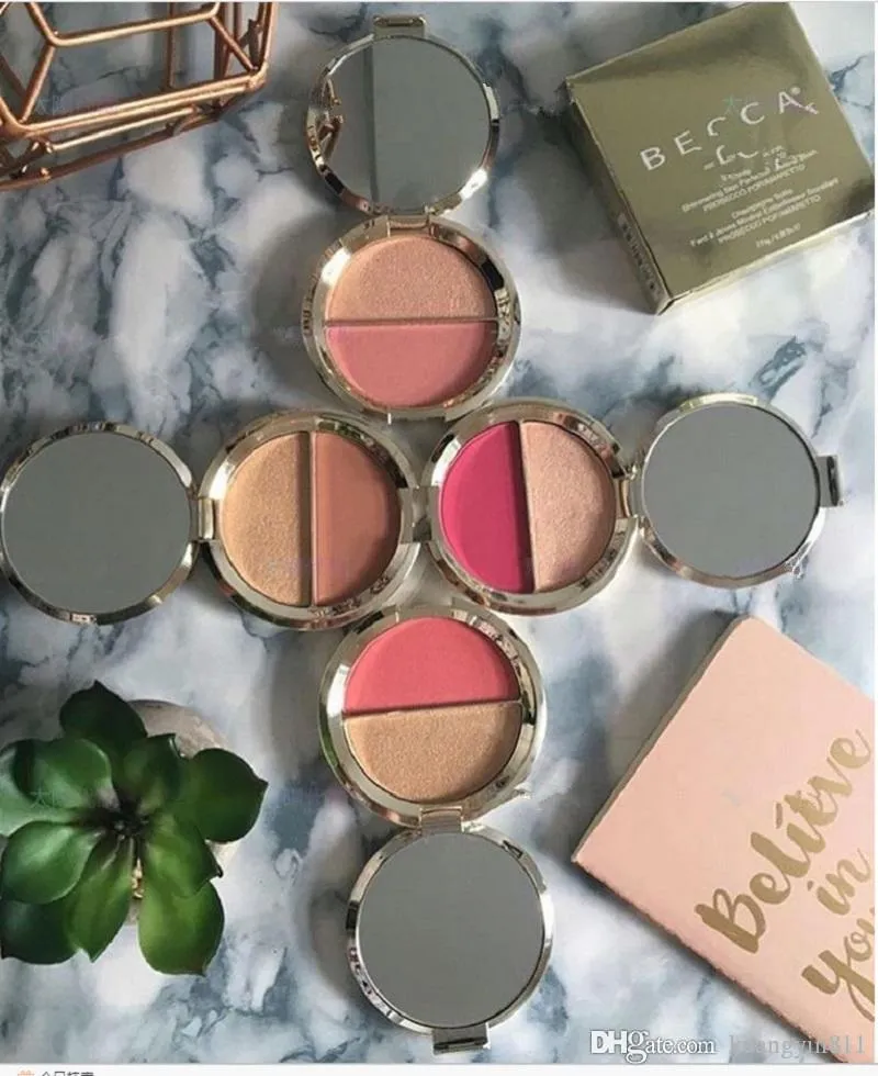 New Makeup Sale Becca Blush with Highlighter Becca Double Shimmering Powder