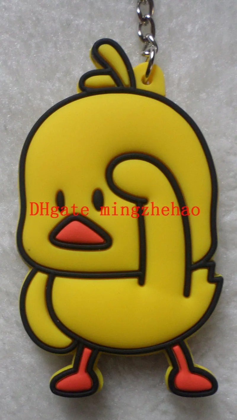 20 pçs / lote o anime pato amarelo keyring duplo lado chaveiro de silicone capitão telefone dos 20 pçs / lote o anime pato amarelo keyring duplo lado chaveiro de silicone capitão telefone dos