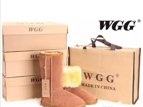 Livraison gratuite haute qualité WGG femmes bottes hautes classiques femmes botte bottes de neige botte en cuir d'hiver taille américaine 5--12