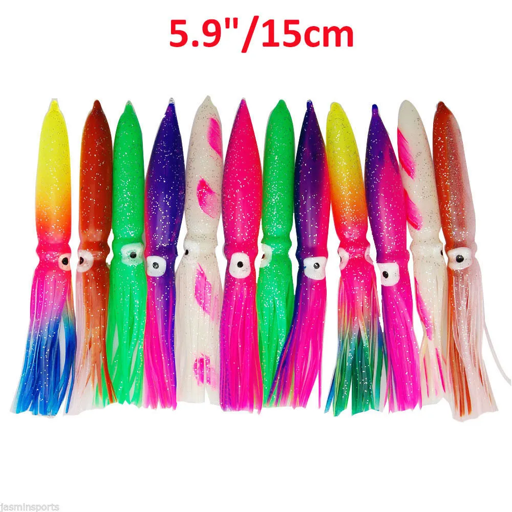 Squid Fishing Lures Set - Soft Luminous Baits, Lifelike Design For Saltwater & Freshwater, Slow Jigging