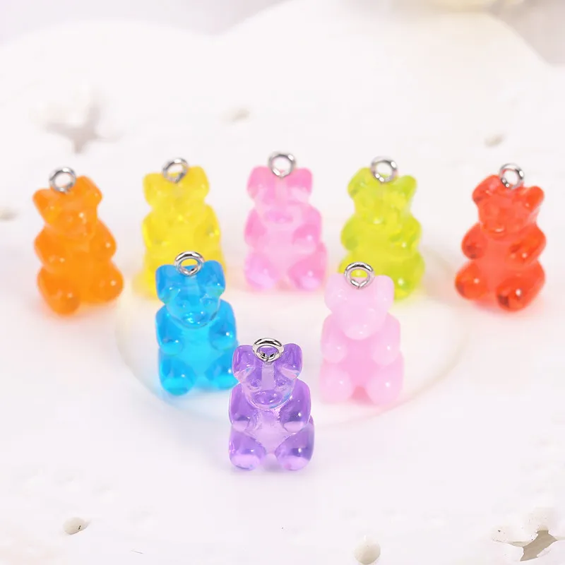 32pcs resin gummy candy necklace charms very cute keychain pendant necklace pendant for DIY decoration