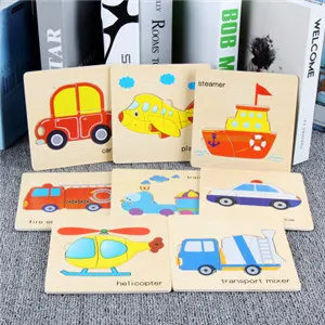 Baby Toys Wooden Puzzle Cute Cartoon Animal Intelligence Kids ...