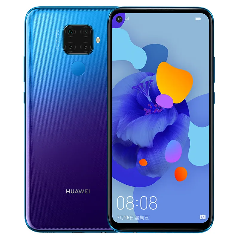 Оригинальные Huawei Nova 5i Pro 4G LTE Сотовый телефон 6 ГБ RAM 128GB ROM KIRIN 810 OCTA CORE Android 6.26 "Полноэкранный экран 48.0MP ID отпечатков пальцев лица 4000 мАч Умный мобильный телефон