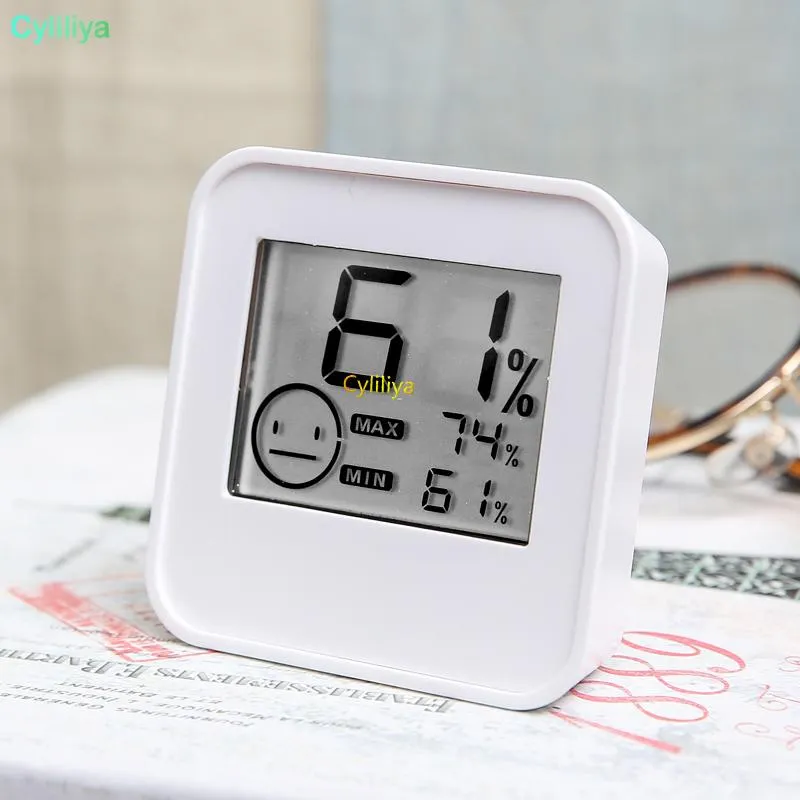 ميزان الحرارة الرقمي رطوبة العرض LCD درجة الحرارة في الأماكن المغلقة الاستشعار الرطوبة متر الرطوبة متر أخضر أبيض DC205 في مربع للبيع بالتجزئة