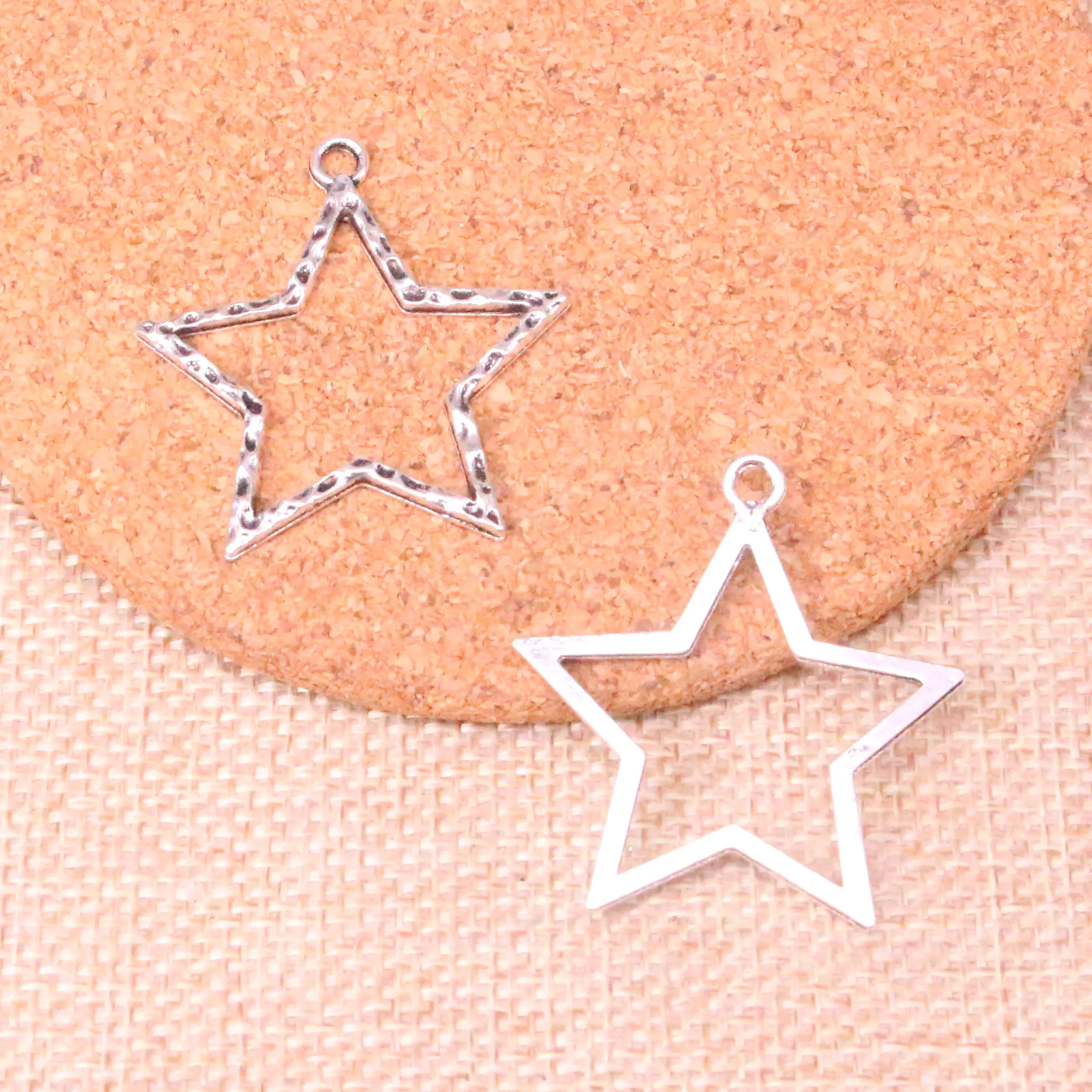 43pcs Charms hollow star 37*35mm Antique Making pendant fit,Vintage Tibetan Silver,DIY Handmade Jewelry