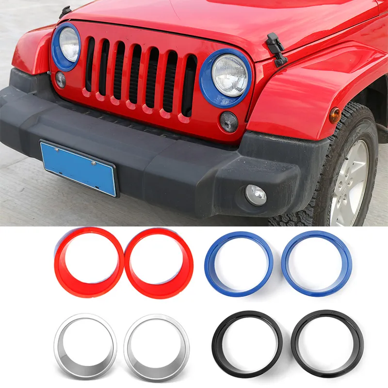 Ring Dekoracja światła głowy samochodów do jeepu Wrangler JK 2007-2017 Wysokiej jakości akcesoria zewnętrzne Auto