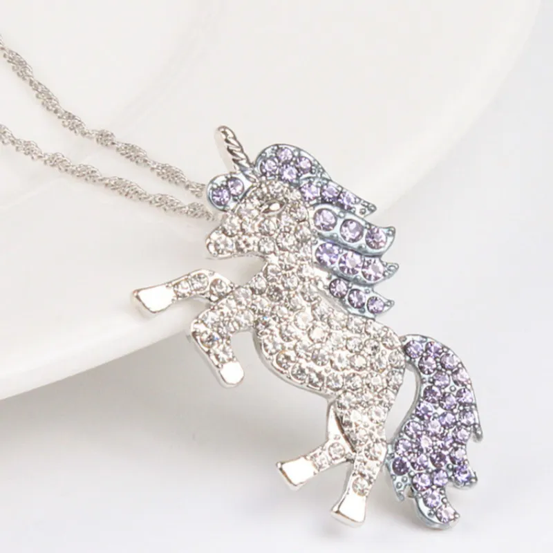 Diamond Unicorn Necklace 1/8 ct tw 10K Rose Gold 18
