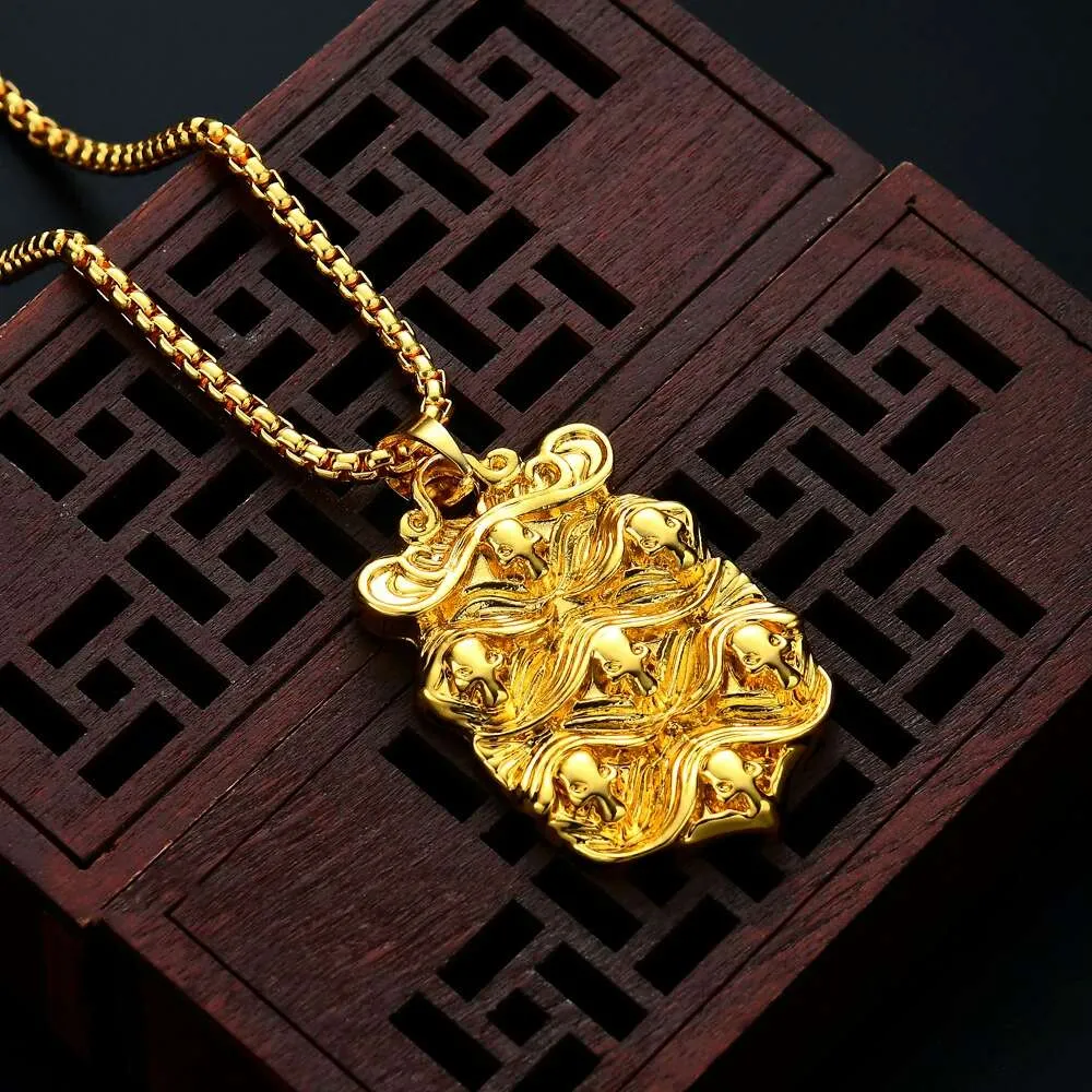 Mode-amulet hanger kettingen voor mannen vrouwen luxe goud talisman hangers legering mode ketting sieraden geschenken voor familie gratis verzending