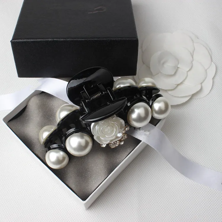 Fashion mignon perle camélia pince pince à pince pour femme fille cristal princesse pincement accessoires cadeau 2pcs / lot