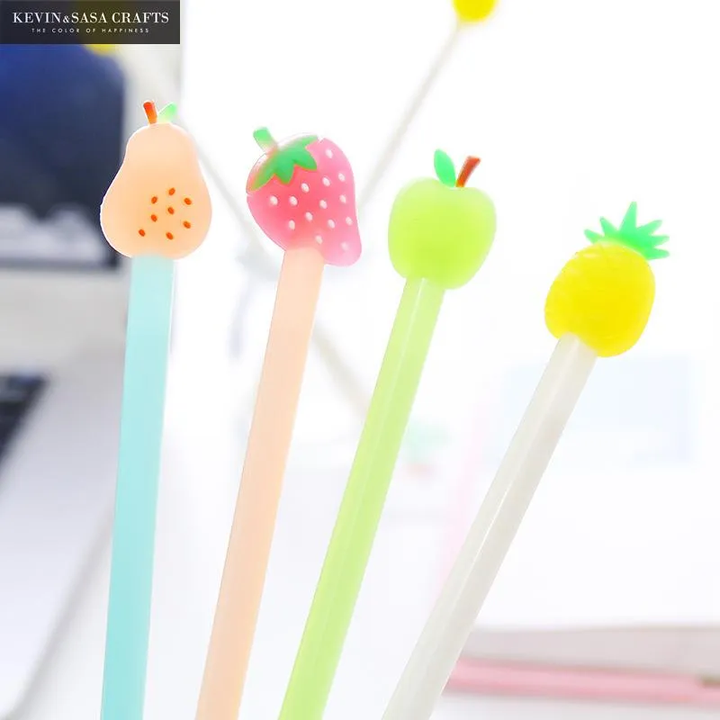 4Pcs Fruit Gel Pen Cute Pen Stationary Kawaii School Supplies Gel Ink School Stationary Office Suppliers Gift Office