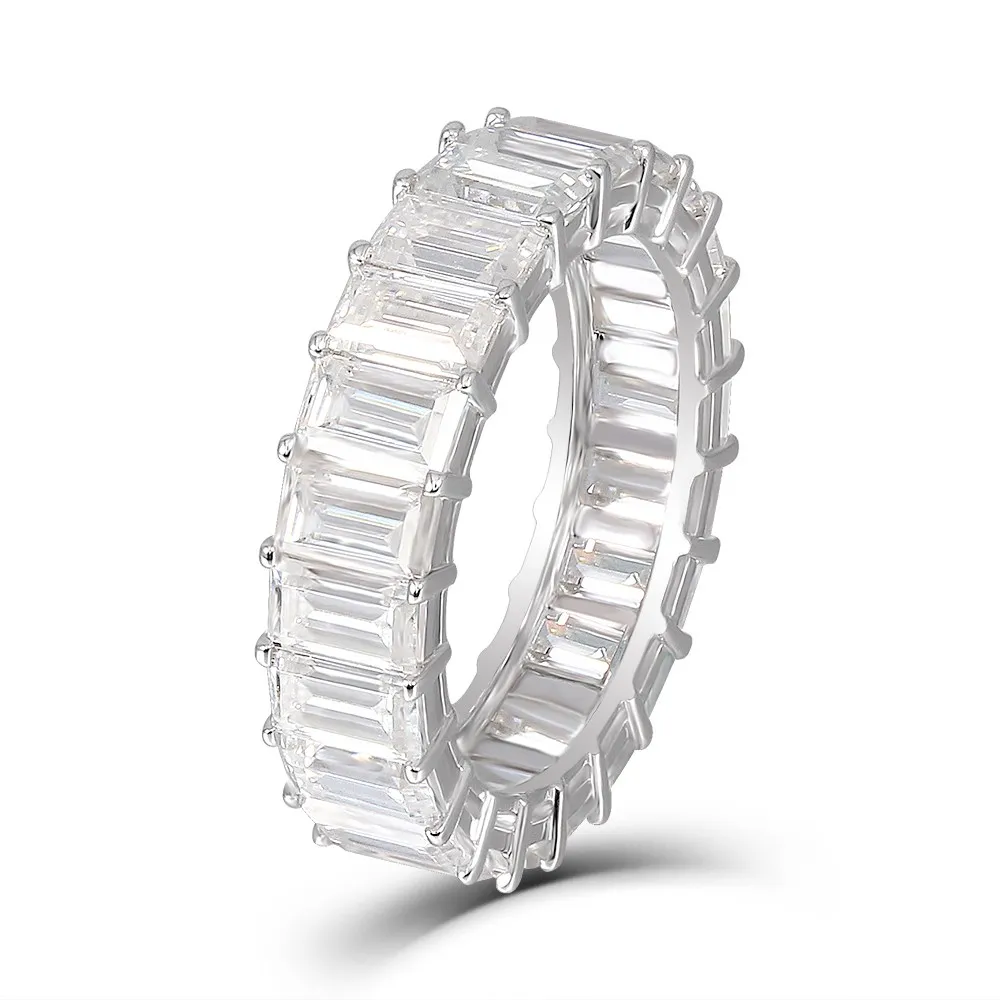 925 Sterling Silver Cubic Zirconia Eternity Band - Stackable Wedding/Engagement Ring For Women & Men