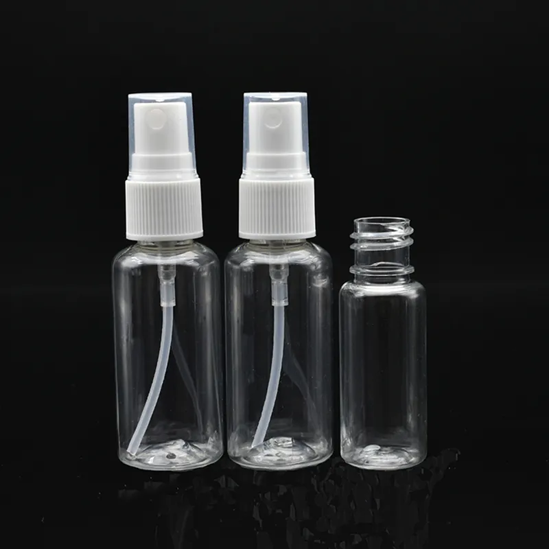 Bottiglie spray di plastica vuote trasparenti in PET di vendita calda Bottiglie per imballaggio cosmetico da 30 ml per trucco e cura della pelle Bottiglie di profumo ricaricabili