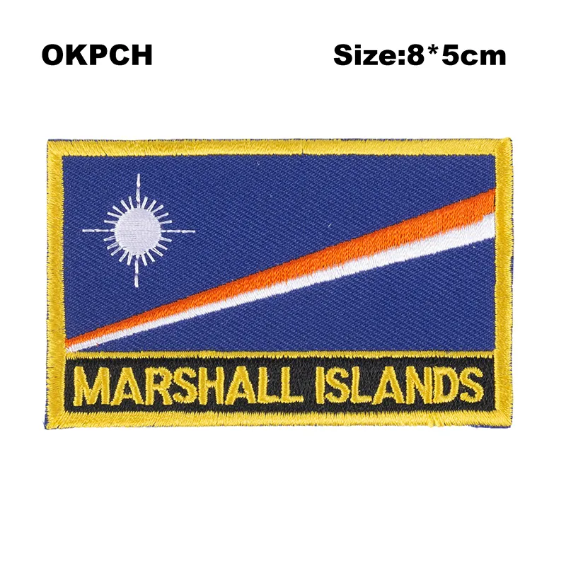 Free Shipping 8*5cm Marshall Shape Mexico Flag Embroidery Iron on Patch PT0118-R