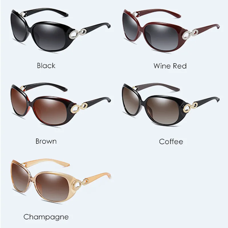 Modische hochwertige polarisierte Sonnenbrille, klassische Vintage-Sonnenbrille, Anti-UV-Blendschutz, für Frauen, die am Strand fahren, 5 Farben, Einzelhandel und Großhandel