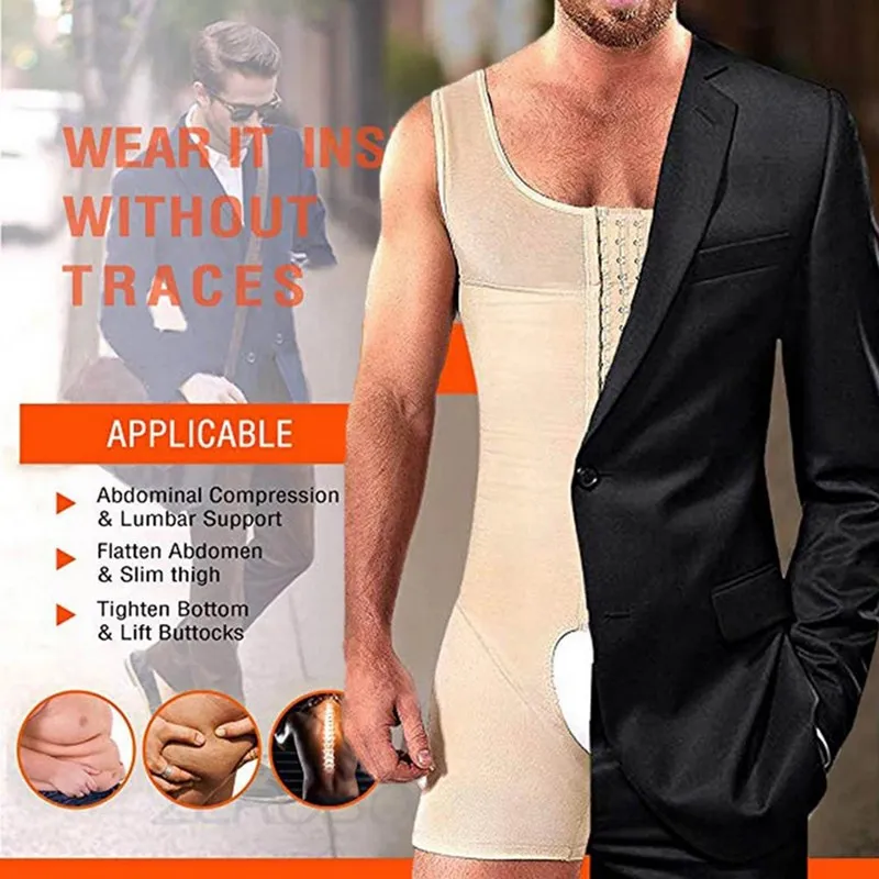 Man Full Body Shaper Slimming Tummy Control Shapewear Plus Size 6XL Tummy  Shaper Vest Underwear Corset Waist Cincher Men Bodysuit286p