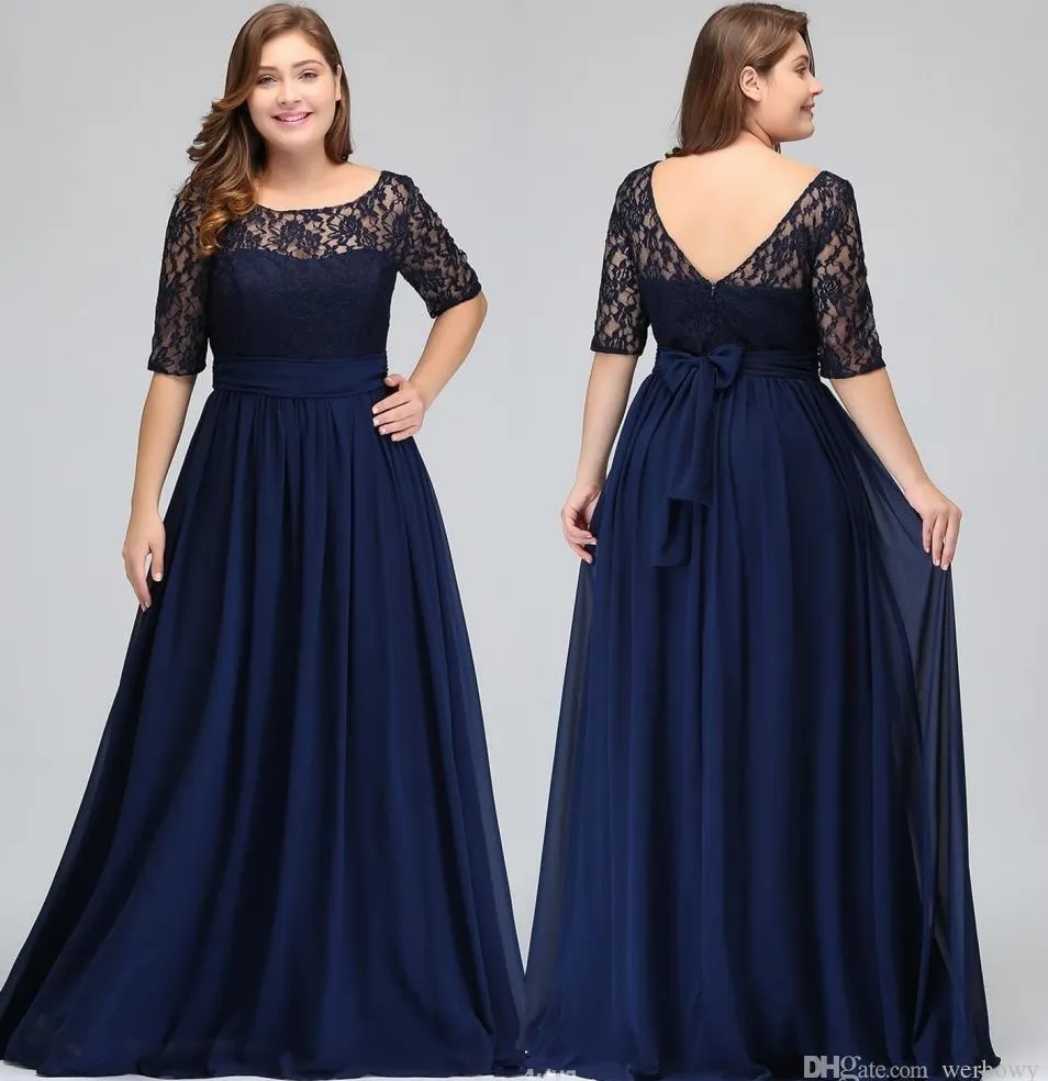 Save Big on Bulk Dark Navy Mother Of The Bride Dresses Elegant Mother Of  The Bride Dresses Dark Navy Lace Chiffon A Line Gown With Half Sleeves And  V