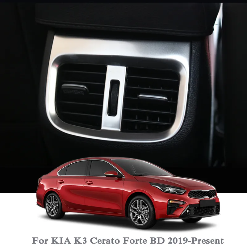 Car Styling Rear Outlet Frame Sequin For KIA K3 Cerato Forte BD 2019 Sticker Interior Back Air Vent Cover Frame Sequin Accessory
