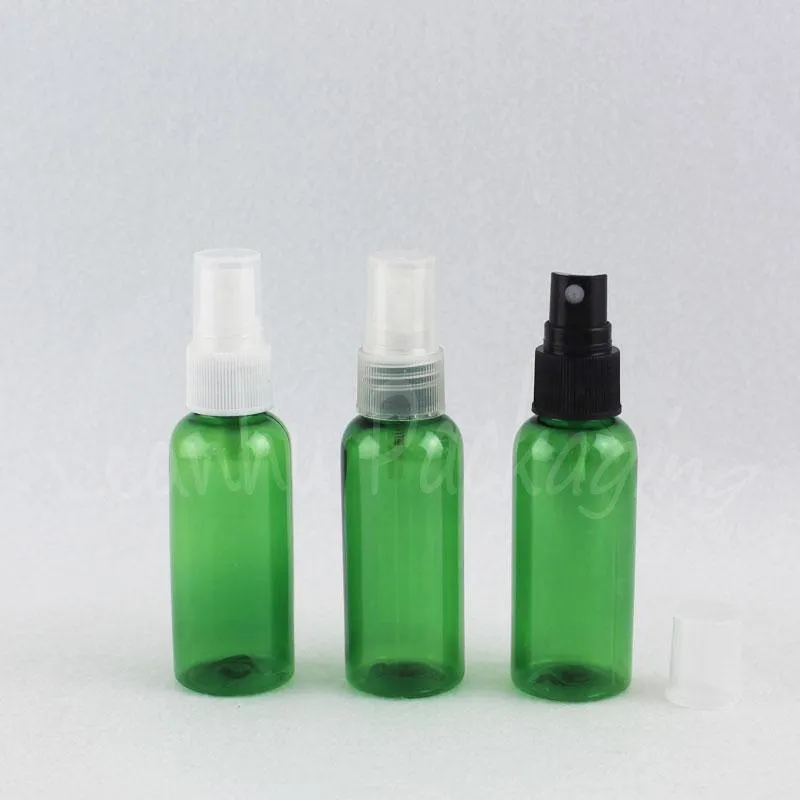 50 ml grön rund axelplastflaska, 50cc toner / vatten underbottning, tom kosmetisk behållare (50 pc / parti)