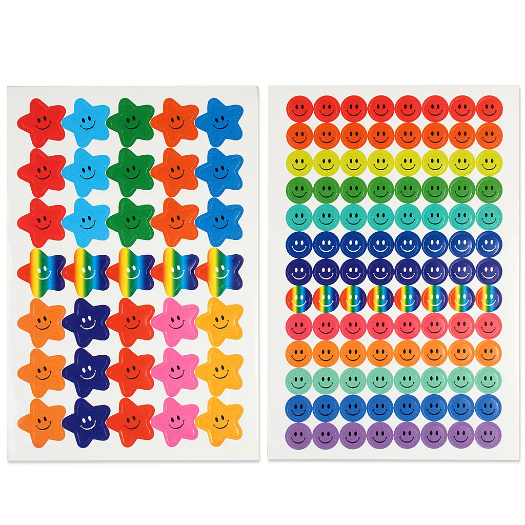 Colorful Happy Face And Smiling Star Small Stickers 20 Sheets Perfect For  Kids Incentive Decor And Books From Ewin24, $2.33