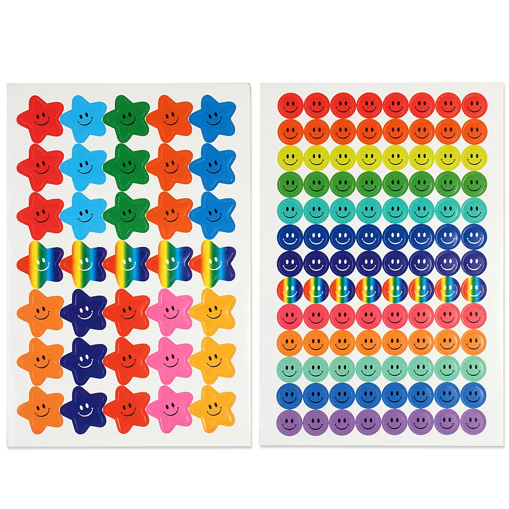 Happy Face Stickers And Smiling Star Stickers 20 Sheets 1390 Pcs Colorful Award Stickers For Kids Incentive Decorative For Books