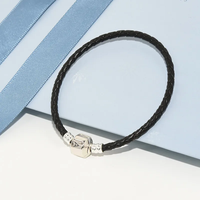 Genuine Pandora Blue/ Black Leather Double Wrap Bracelet – Preloved Pandora  Boutique