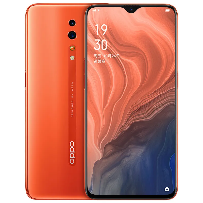 Original Oppo Reno Z 4G LTE-mobiltelefon 6GB RAM 256GB ROM HELIO P90 OCTA Core Android 6.4 "Fullskärm 48mp Face ID Fingeravtryck Mobiltelefon