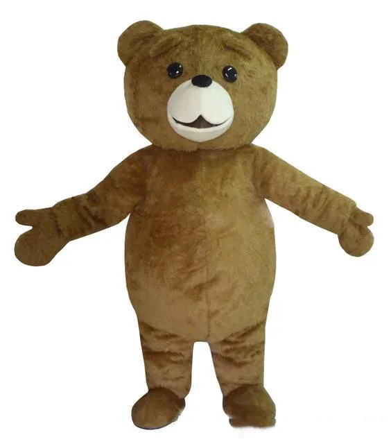 Profissional personalizado brown plush Teddy Bear Mascot Costume Dos Desenhos Animados enorme urso gordo Personagem Roupas de Natal do Dia Das Bruxas Do Partido Do Vestido Extravagante