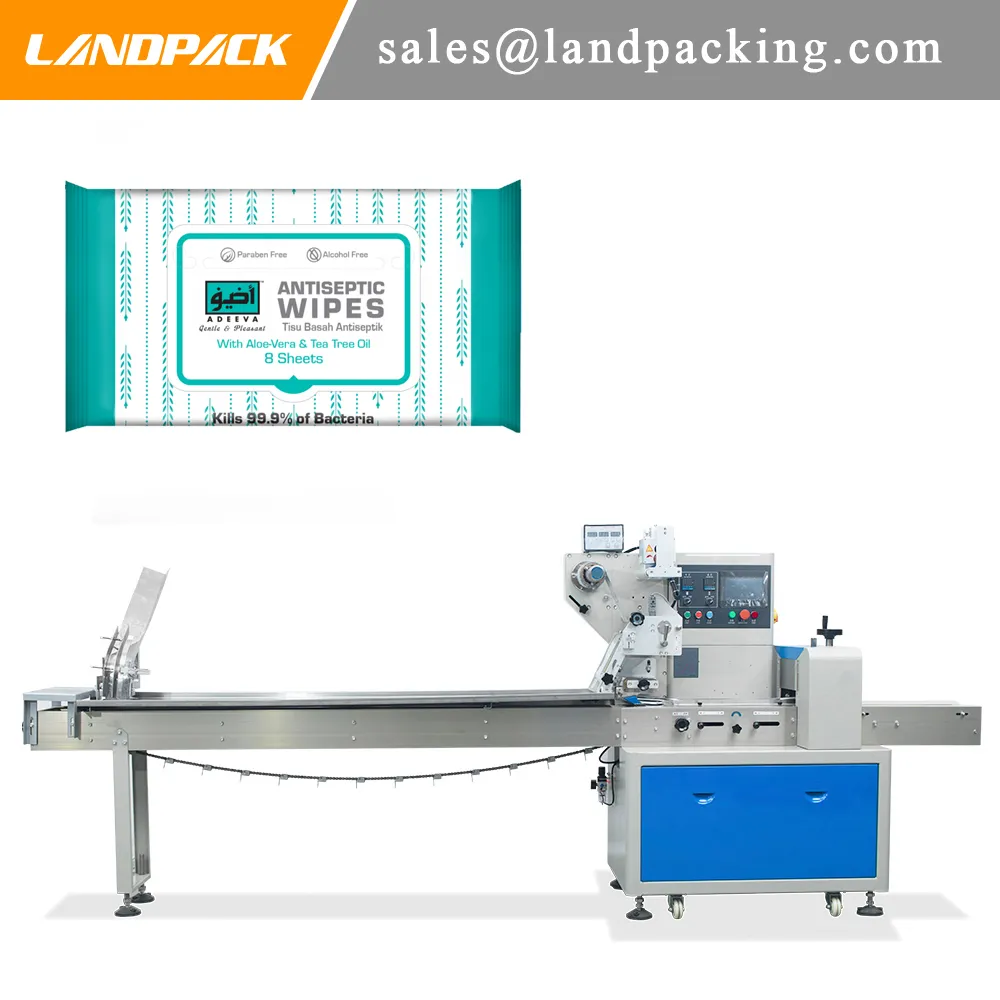 Automatic Wipes Horizontal Flow Wrap Machine Cosmetic Paper Towel Packaging Machine