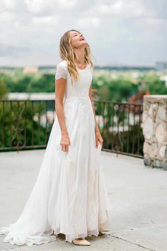 long sleeve lace wedding dress plus Long Sleeves Plus Size Wedding Gown with Sheer Lace Bodice – loveangeldress main image 0