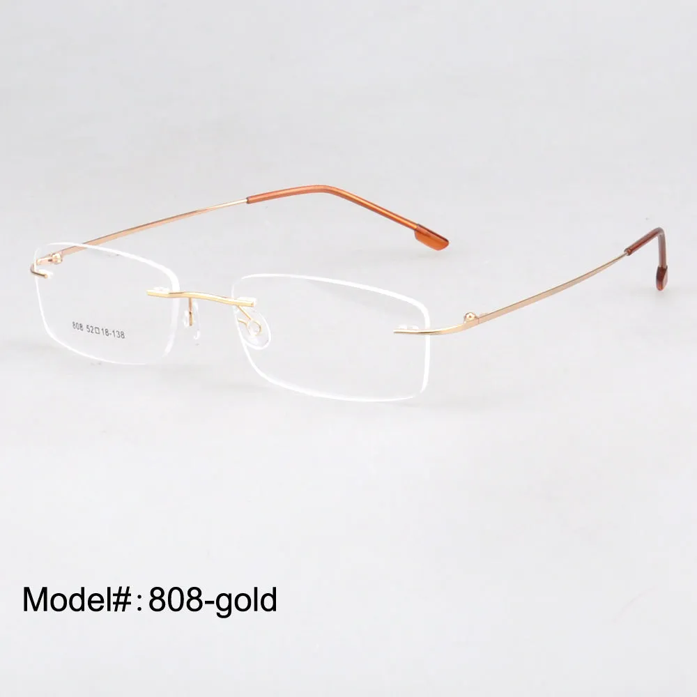 Großhandel-Großhandel Randlose klappbare optische Frames Memory Titanium Brillen Verordnungsbrillen