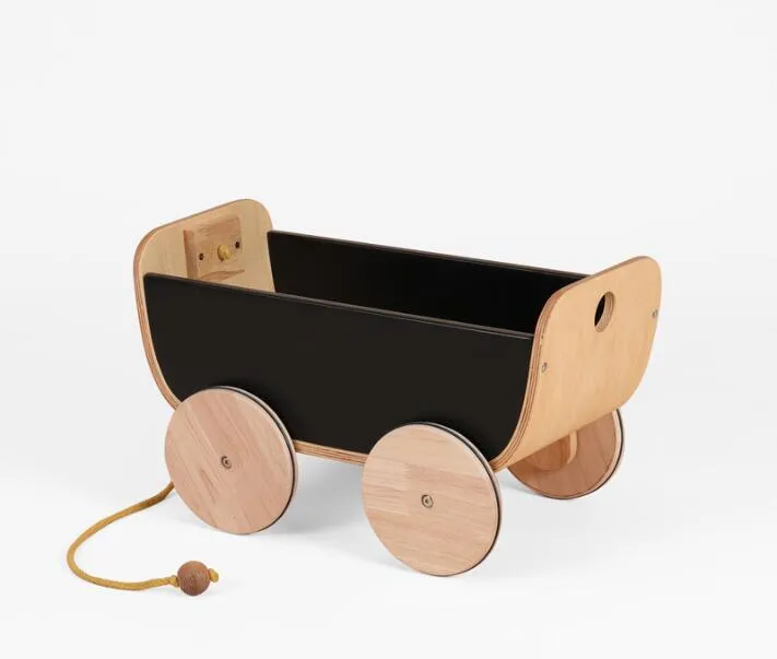 Storage basket Children Furniture room toy pull wooden cart parent-child restaurant accessories