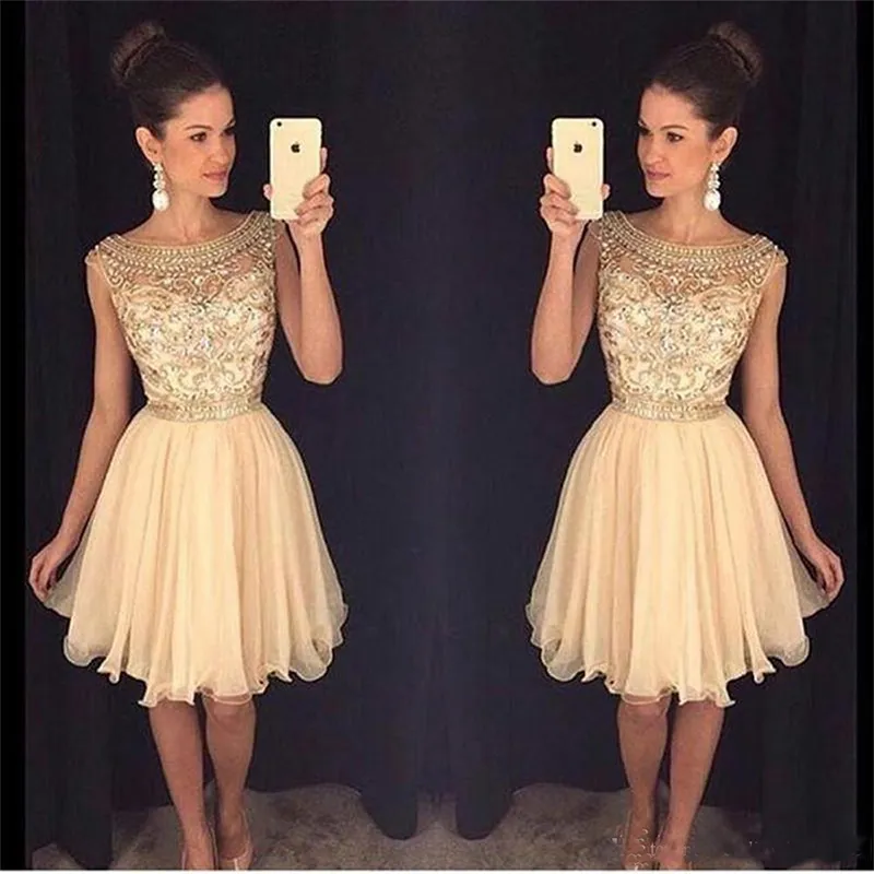 Beads Short Prom Dresses Gold Sequin Scoop Neck... From Alsenlife, $100.8 | DHgate.Com Beads Short Prom Dresses Gold Sequin Scoop Neck... From Alsenlife, $100.8 | DHgate.Com