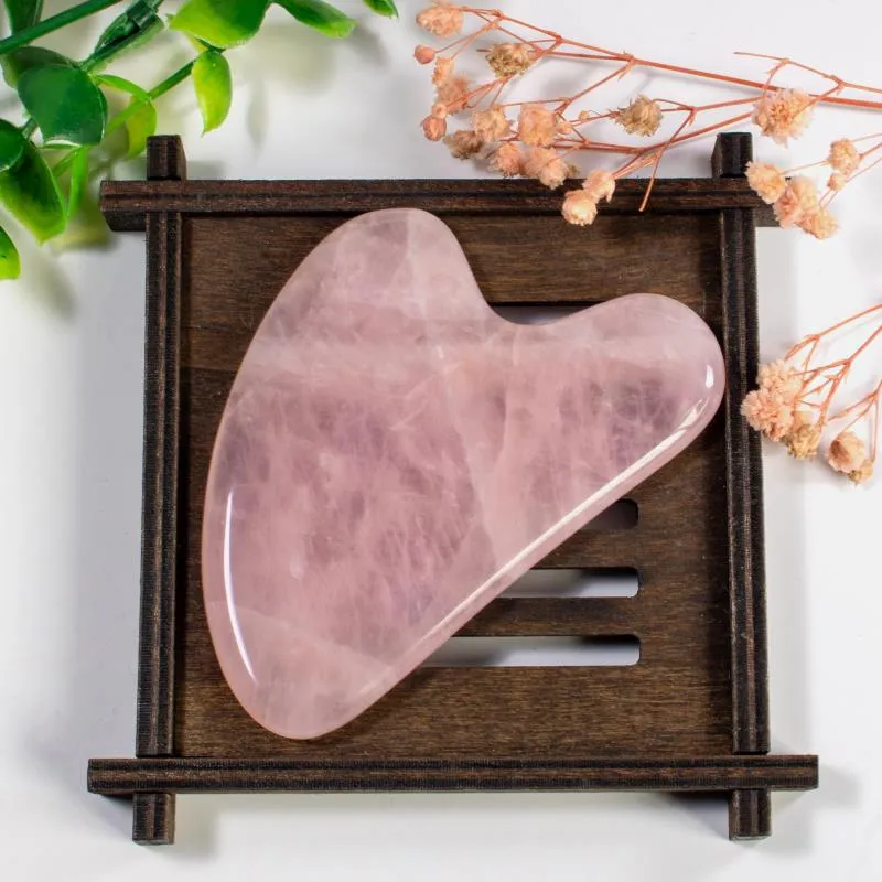 Hot Fashion Natural Rose Quartz Stone Ny Body Care Scraping Board Spa Therapy Gua Sha Massager Antistress Board Massage Tool Gratis Shipping