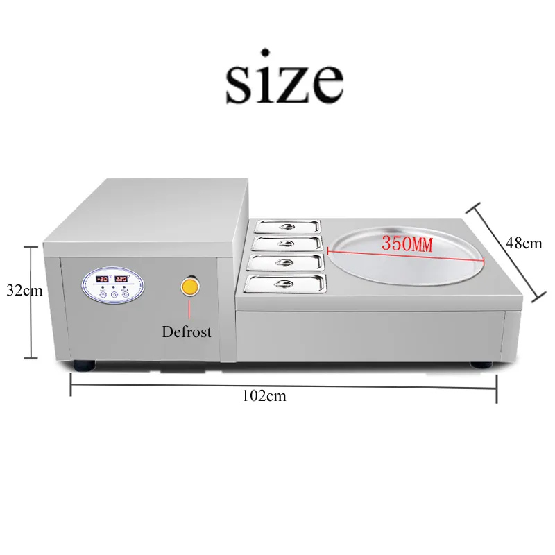 Жарить ледяной машину Главная Коммерческая электрическая сковородная жареная мороженое