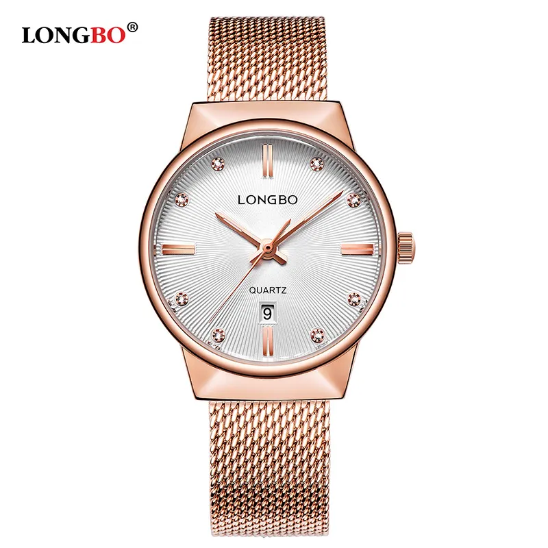 LONGBO Business Uomo Donna Orologi Cinturino in acciaio inossidabile di lusso Uomo Donna Orologio al quarzo Calendario Coppia Orologio da polso Regali 50282385