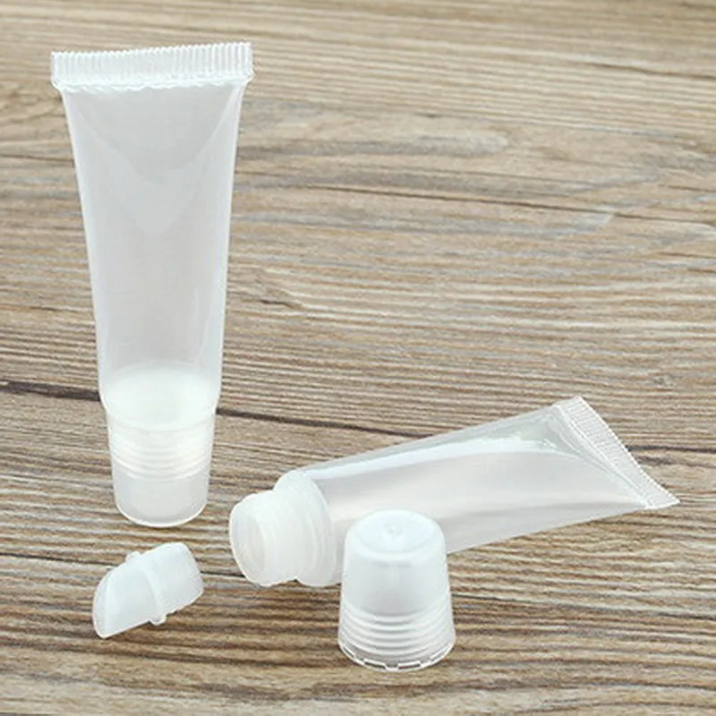 100 stks / partij 8G Plastic Lege Cosmetische Flessen Gezichtsreiniger Handcrème Verpakking Container Hosepipe Tubes PVC Subbottelen
