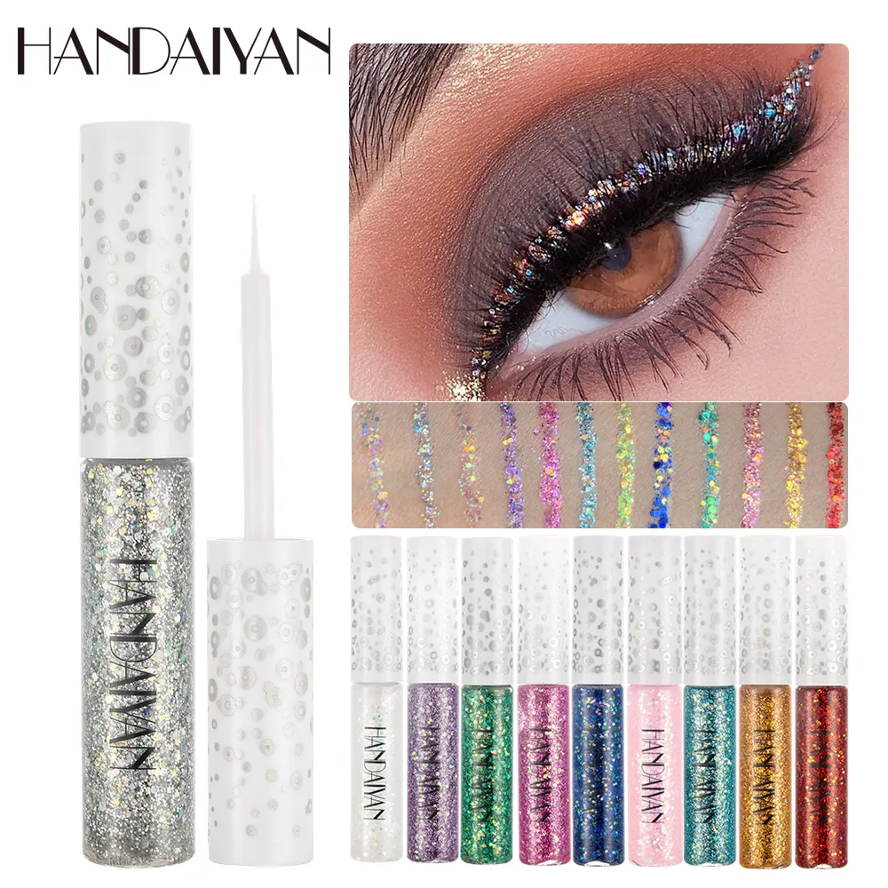 DHL gratis 2019 Handaiyan iridiscencia delineador de ojos con brillo 12 colores coloridos para elegir en stock con regalo