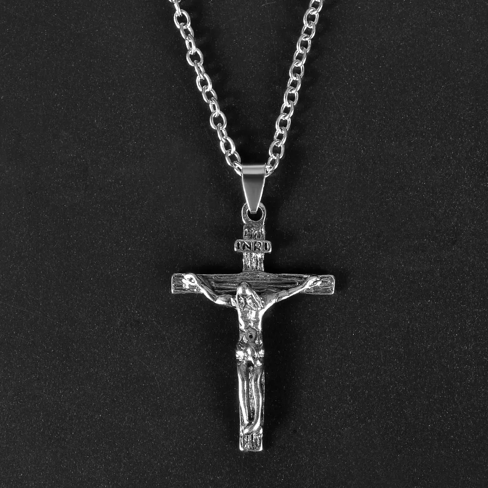 Hanger Kettingen Goud Zilver Christian Rvs Ketting Voor Mannen Mode-sieraden Kruisbeeld Jesus Cross Chain Necklaces11912