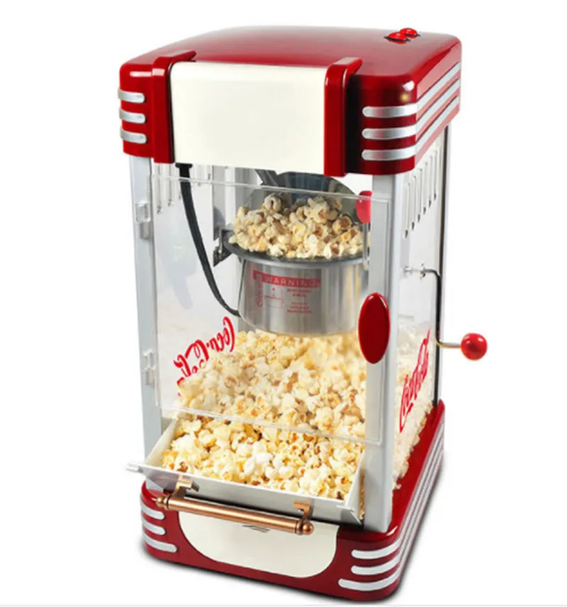 Retro Series Electric Popper Home Mini Hot Air Maker Maker Popcorn Machine для домашней кухни детей.