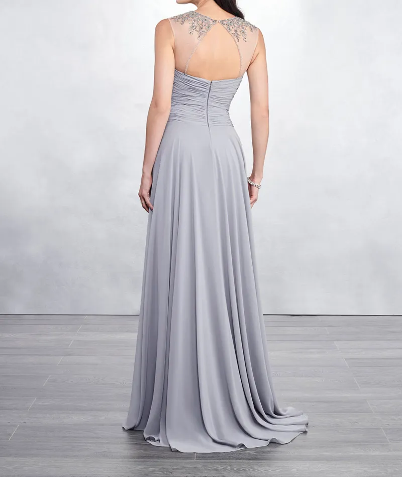 Light Gray Chiffon Bridesmaid Dresses: Elegant Sheer... From Lpdqlstudio,  $86.9 | DHgate.Com