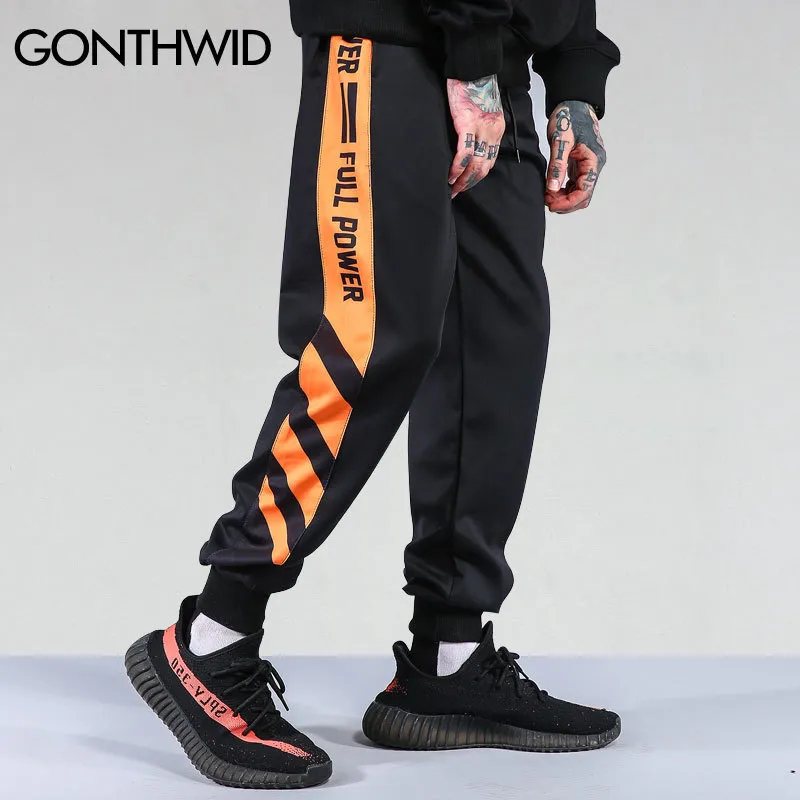 Gonthwid Striped Patchwork Harem Pants Mens 2017 Hip Hop Printed Color Block Casual Joggers Sweatpants Trousers Male Streetwear Y190509