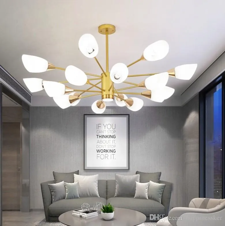 Lustre de salon de style nordique atmosphère moderne simple lampe de salle à manger domestique personnalité créative lampes de chambre postmoderne AL001