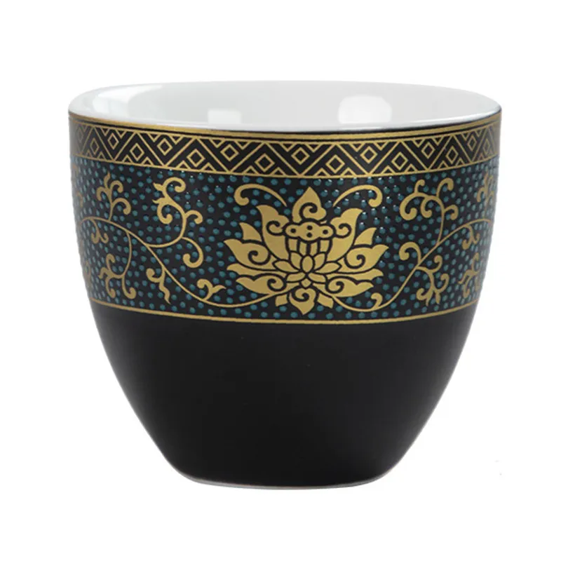 Hoge kwaliteit bloem Single Master Cup goud 70 ml porseleinen theekop Home Decor Drinkware theeaccessoires