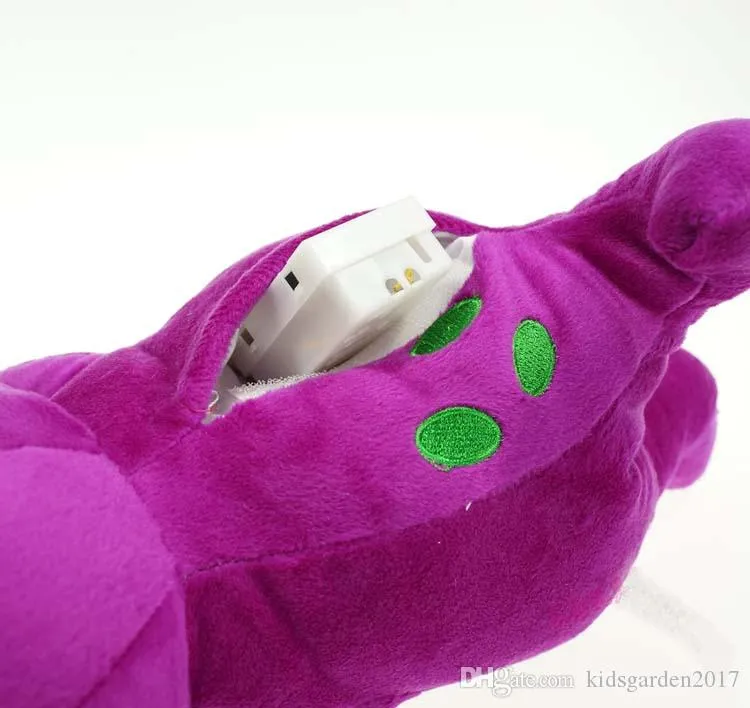 New Barney The Dinosaur 28cm Sing I LOVE YOU Song Purple Plush