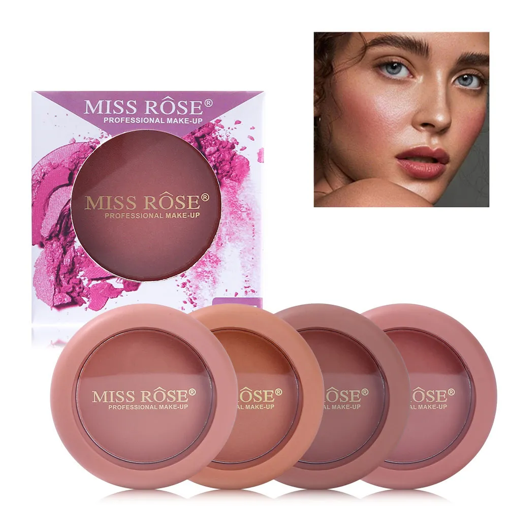 12 kleuren Gezichtspoeder Miss Rose Blusher Palette Matte Makeup Blush Contour Palet Waterdichte Bronzer Gezicht Make-up