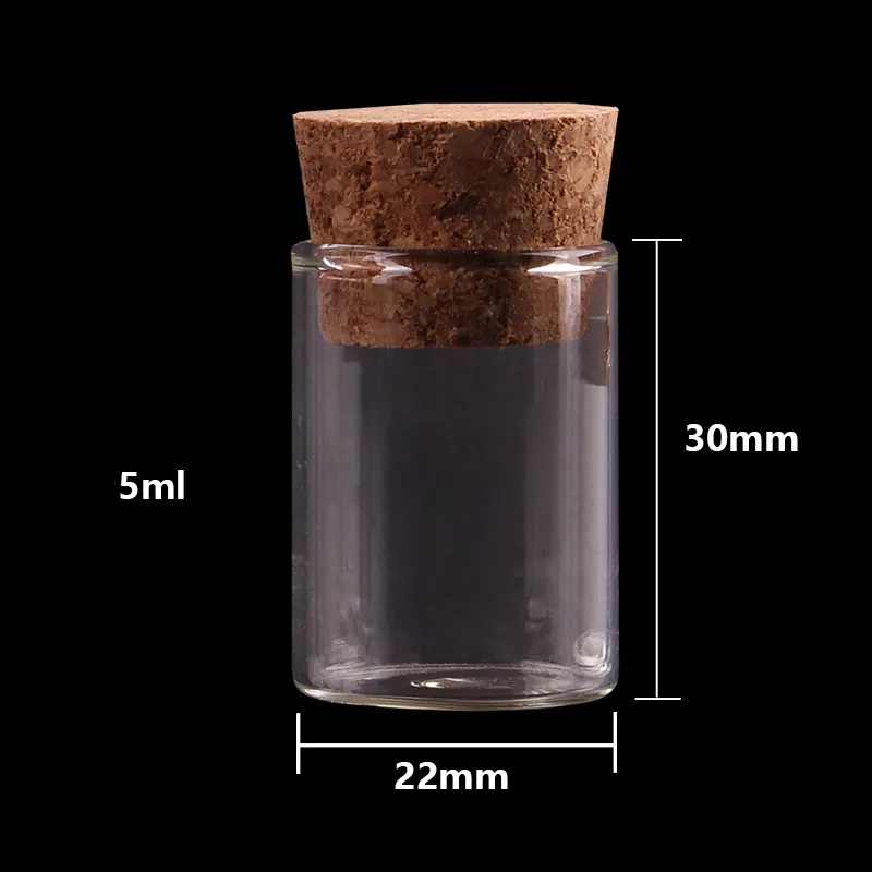 flacons mini fiole en verre avec bouchon en liège 44 par 22mm