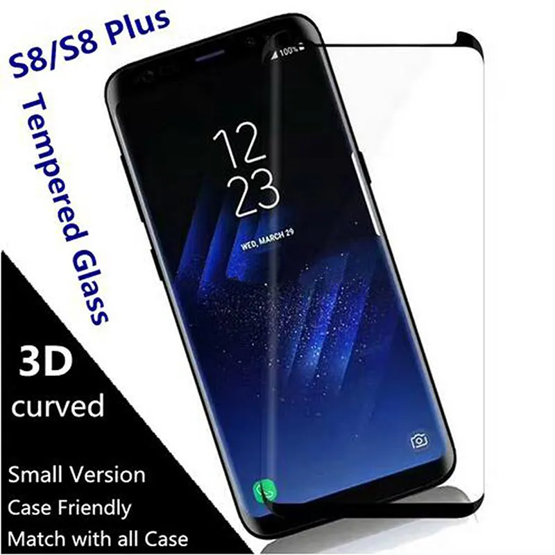 Case Friendly 3D Curved Film Temperat glas för Samsung Galaxy S20 Ultra S10 Plus S10E Not10 Plus S8 S9 Plus Note8 Note9 Skärmskydd