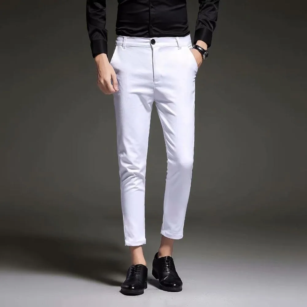 Mens slim fit ankle clearance dress pants