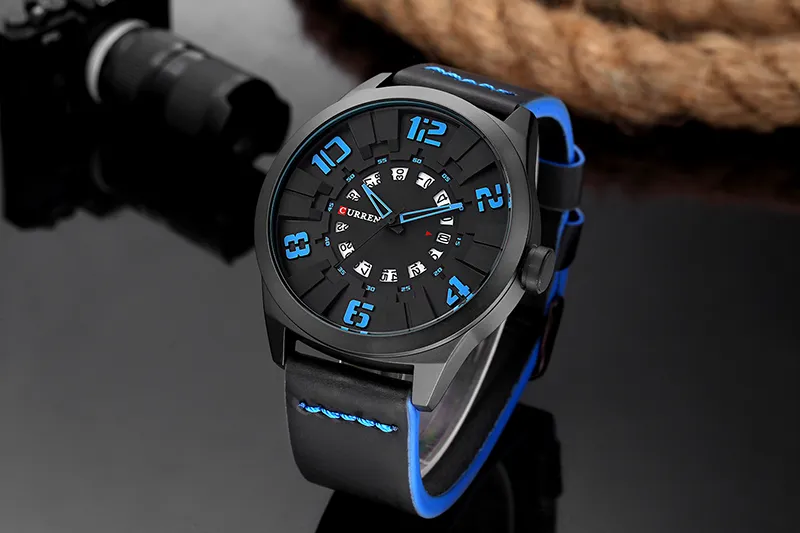 CURREN Luxury Sports Wristwatch For Men With Date Display Quartz Movement Leather Strap Waterproof Mens Quartz Watch Model 180A From Quak11 98.45 DHgate.Com