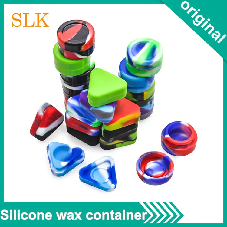 Pots de cire en Silicone Dab, récipient d'huile d'herbes sèches pour boîtes de stockage de concentré, bouteille ronde en Silicone